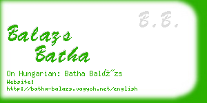 balazs batha business card